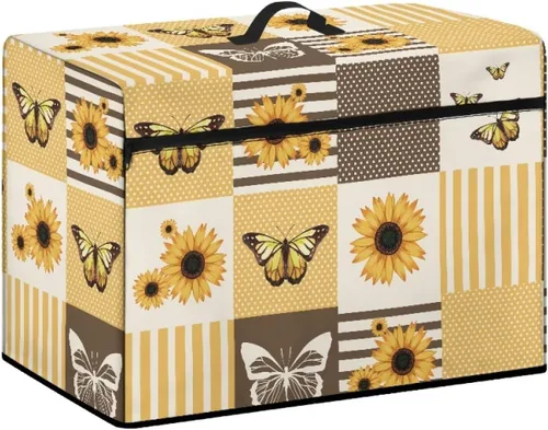 Miniatura 19 de Funda para máquina de coser con estampado floral, estilo bohemio, resistente a las manchas, ligera, impermeable, cubierta antipolvo con bolsillos