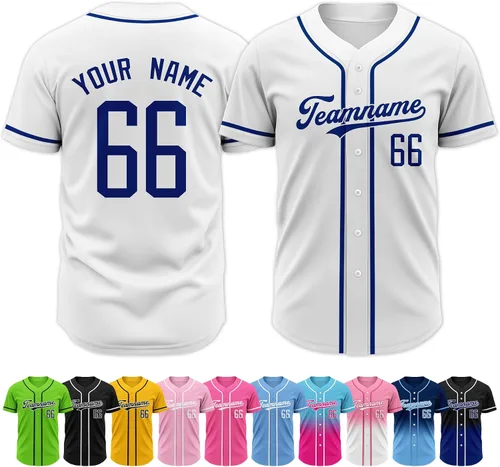 Miniatura 14 de Custom Baseball Jersey Stitched Personalized Name Number Baseball Shirts Sports Uniform for Men Women Boy