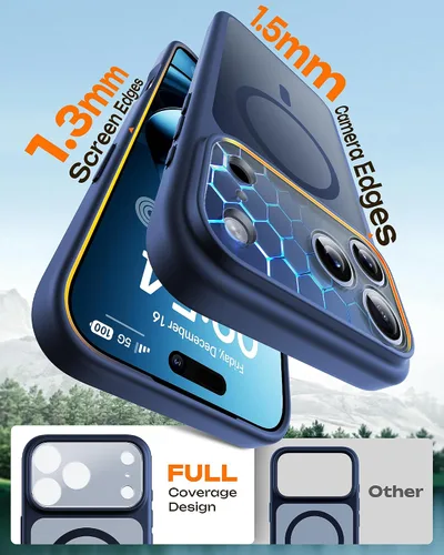 Miniatura 121 de TOCOL Funda para iPhone 11, compatible con Magsafe, protección completa de cámara, imanes integrados, protección contra caídas, funda translúcida