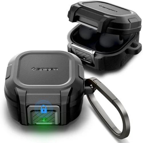 Spigen Lock Fit - Funda diseñada para Galaxy Buds Core (2025) / FE (2023) / Buds2 Pro (2022) / Buds 2 (2021) / Buds Pro (2021) / Buds Live (2020)