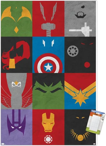 Miniatura 16 de Trends International Marvel Comics-Avengers-Minimalist Grid Mount Póster de pared Versión con marco plateado