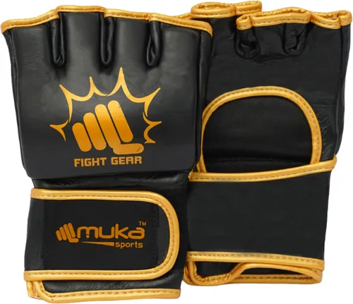 Guantes MMA para hombre, guantes de boxeo con palma abierta, guantes de boxeo de cuero para artes marciales para hombres y mujeres, guantes de