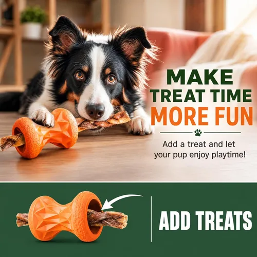 Miniatura 4 de Juguetes para perros grandes – Juguete masticable de goma duradero para masticadores agresivos, bola de rompecabezas interactiva dispensadora