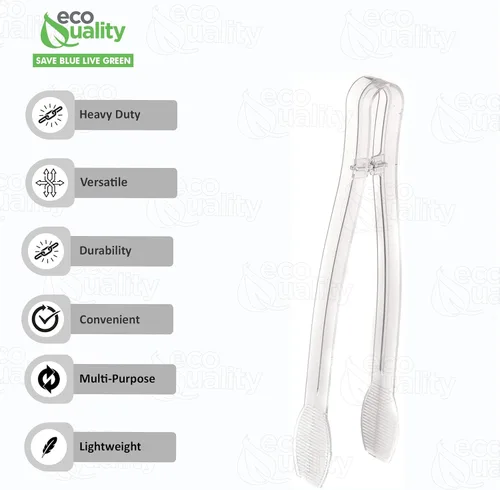 Miniatura 2 de Pinzas desechables de plástico transparente para servir bufé de 7 pulgadas, mini pinzas para utensilios, pinzas de aperitivo, pinzas de cocina