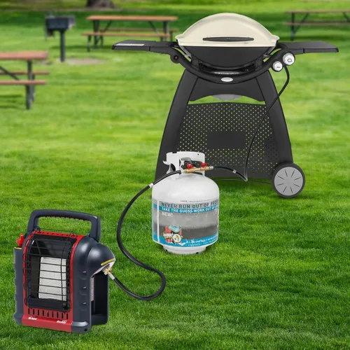 Miniatura 6 de Stanbroil Manguera de propano de 5 pies con ajuste QCC1/tipo 1, manguera divisora en Y de 2 vías con válvula de cierre, perfecta para campamento