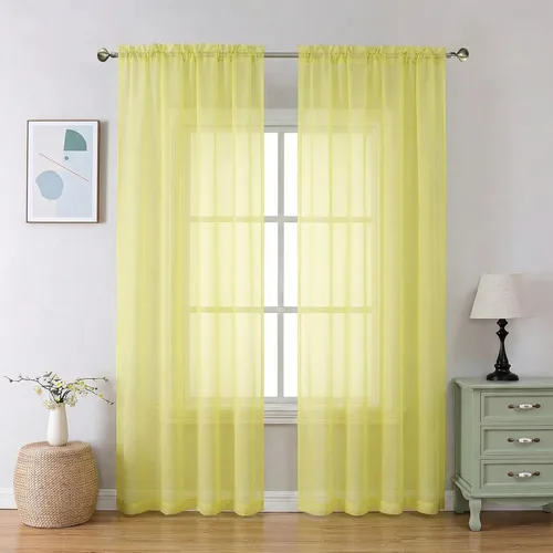 Miniatura 229 de Aiyufeng 2 paneles de cenefa transparente negra de 14 pulgadas de largo, cortinas cortas negras transparentes para dormitorio, cortinas de cocina