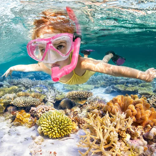 Miniatura 2 de 2 Sets Snorkeling Gear for Kids, Kids Snorkel Set for Ages 6-14, Dry Top Snorkel Mask Set for Youth Boys Girls Junior, Tempered Glass Diving