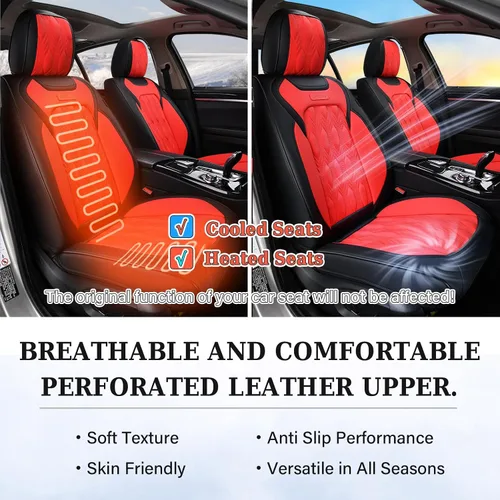 Miniatura 6 de Coverado Juego Completo de Fundas de Asiento de Automóvil, Fundas de Asiento de Cuero de Lujo para Delantero y Trasero, Fundas de Asiento En