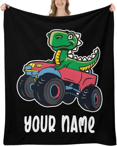 Miniatura 9 de Manta de dinosaurio de camión para niños y adultos, acogedora y suave para sofá, cama, manta deportiva de franela para cumpleaños para invierno, 30