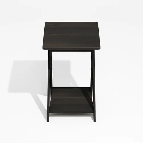 Miniatura 6 de Furinno Mesa auxiliar moderna, mesa auxiliar con patas en X con estante abierto, mesita de noche entrecruzada, mesita de noche, fácil montaje