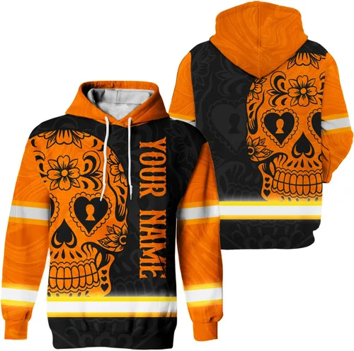 Maddly Colección de ropa de trabajo de alta visibilidad con bandera de EE. UU. personalizada con nombre para trabajadores, corredores, camioneros,