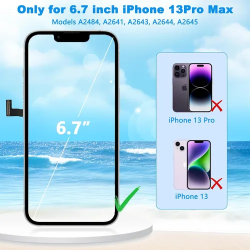 Miniatura 4 de Bsz4uov para iPhone 13 Pro Max Reemplazo de pantalla de 6.7 Pulgadas, digitalizador de pantalla LCD 3D Touch para A2484, A2641, A2644, A2645, A2643