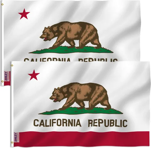 Miniatura 10 de Anley Fly Breeze - Bandera del estado de California de 3 x 5 pies, color vivo y a prueba de decoloración, cabecera de lona y doble costura, banderas
