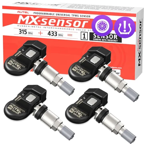 Autel Juego de 4 sensores TPMS, sensor MX, sensor de presión de neumáticos MaxiTPMS 2 en 1 (315 MHz + 433 MHz), sensor OE de inserción programable
