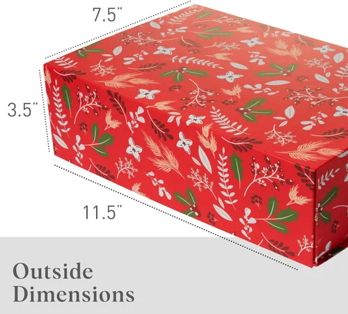 Miniatura 3 de Caja de regalo de Navidad con tapa magnética Cajas de regalo decorativas rojas para regalos, regalos de vacaciones, golosinas, adornos
