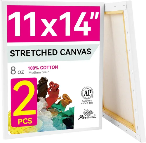 Miniatura 24 de PHOENIX - Lienzos de algodón blanco con bastidor para pintar, perfil de 5/8 pulgadas, imprimado triple para pinturas al óleo y acrílicas, 10x20