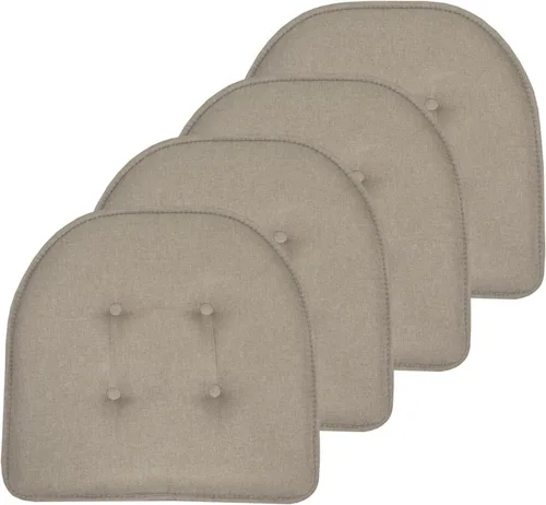 Miniatura 131 de Sweet Home Collection - Cojín de espuma viscoelástica para silla con capitoné, antideslizante, parte trasera de goma, en forma de U, 17 x 16 Piel