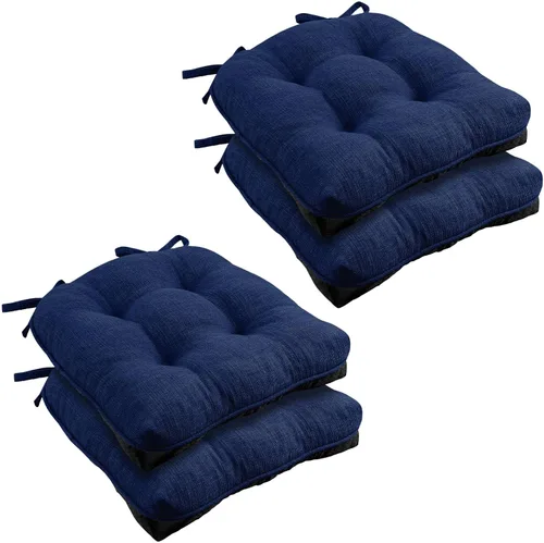 Miniatura 9 de Almohadillas de silla Wellsin para sillas de comedor, cojines de silla de cocina antideslizantes con lazos, juego de 4 almohadillas de silla de Caqui