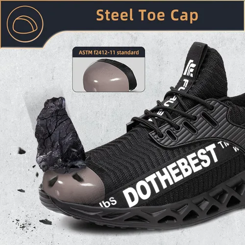 Miniatura 2 de Furuian - Tenis con punta de acero para hombres y mujeres, zapatos de seguridad ligeros, cómodos, a prueba de pinchazos, zapatos de trabajo