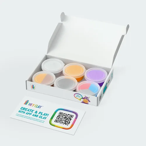 Miniatura 2 de HEY CLAY Colorido modelado de arcilla seca al aire para niños 6 latas con divertidas instrucciones interactivas aplicación - Actividades para niños