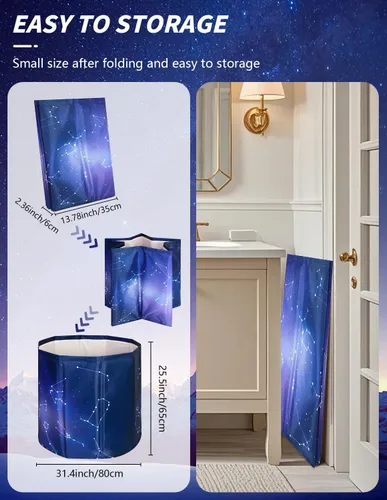Miniatura 6 de Bañera portátil para adultos, bañera plegable independiente para ducha, bañeras de hielo caliente con espuma térmica gruesa para mantener