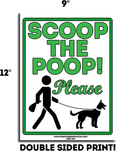 Miniatura 2 de VIBE INK Scoop The Poop Please Clean Up After Your Dog de 9 x 12 pulgadas, letreros de césped para perros con alambre de metal con estacas en H