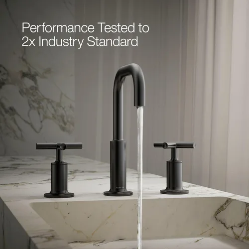 Miniatura 12 de Kohler K-14410-4-BGD Purist - Grifo para lavabo de baño con manijas de palanca baja y boquilla baja, K-14406-3-BL