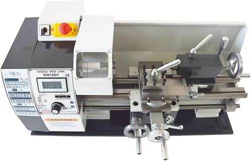 Miniatura 2 de 7 "* 12" torno de metal de sobremesa, torno de metal de precisión de hilos métricos/pulgadas, mini torno 600W motor sin escobillas