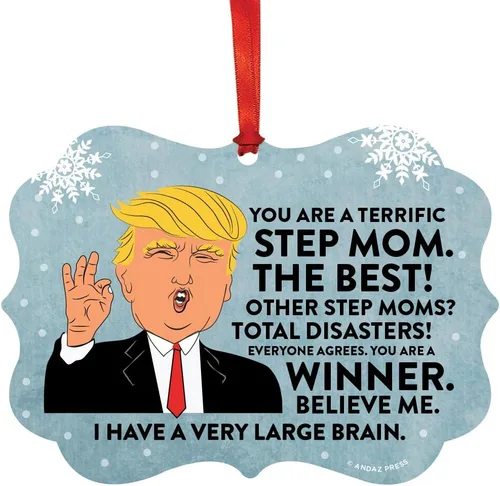 Miniatura 49 de Andaz Press Divertido presidente Donald Trump Fancy Frame Recuerdo Adorno de Navidad Regalo de mordaza, Perra fantástica, 1 paquete, ideas de regalo