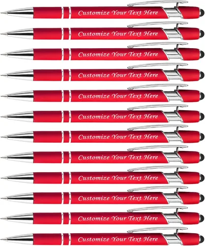 Miniatura 14 de Bolígrafos personalizados con punta de lápiz digital, bolígrafos grabados personalizados, bolígrafo de bola de tacto suave, bolígrafos con nombre