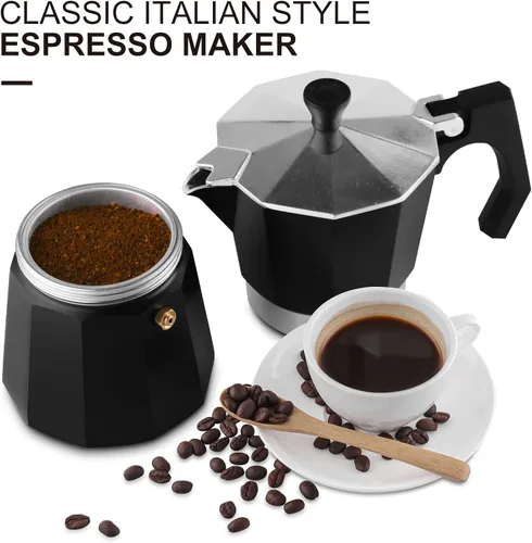 Miniatura 4 de wedrink Cafetera de Espresso de 3 Tazas para Estufa, Olla de Moka de Aluminio Percolador (150ml)