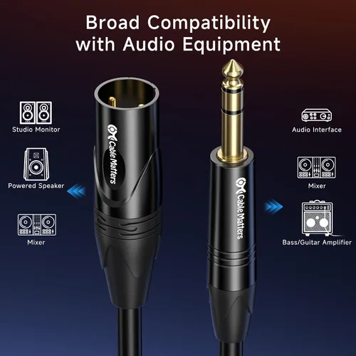 Miniatura 4 de Cable Matters 6.35mm (1/4") cable TRS a XLR (macho a macho)