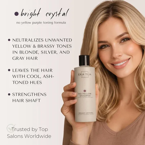 Miniatura 3 de Acondicionador sin tonificación amarilla para cabello rubio, plateado, cristal brillante y morado champú rubio fórmula hidratante de latón Hecho