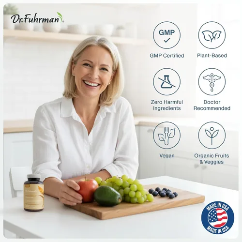Miniatura 6 de Dr. Fuhrman Osteo-Biotect Suplemento orgánico para la salud ósea de calcio con vitamina D3 y magnesio veganos. Calcio a base de plantas 800 mg