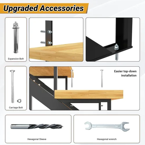 Miniatura 7 de Paquete de 3 elevadores de escalera de acero de 1 escalón, cuerda de escalera de metal resistente, cuerda de escalera de acero resistente