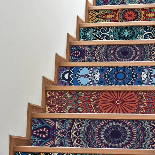Miniatura 10 de funlife 7 calcomanías autoadhesivas de papel de contacto para escaleras, calcomanías autoadhesivas para escalones, decoración de oficina en casa