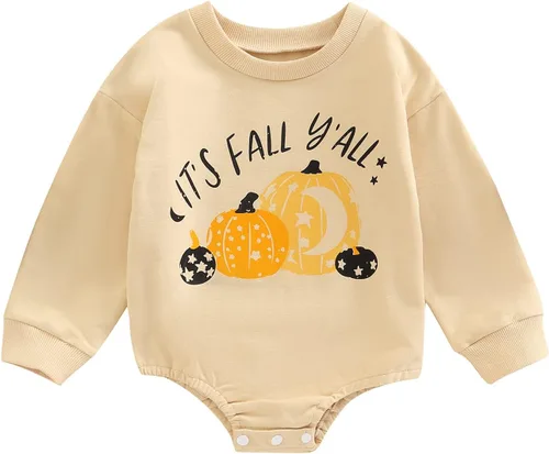 Miniatura 64 de Ropa de Halloween para bebé niña, sudadera con estampado de calabaza, mameluco de burbujas, lindo traje de Acción de Gracias de otoño