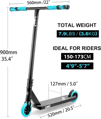 Miniatura 2 de Limit LMT01-V2 - Patinete profesional para trucos, patinete intermedio y profesional, adecuado para niños, adolescentes y adultos de 8 años