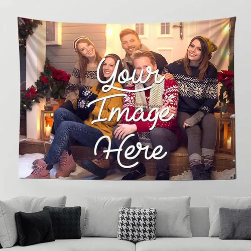 AIUSAAMZ Tapiz personalizado para cargar imágenes personalizables, telón de fondo personalizado, crea tu propio tapiz para colgar en la pared para