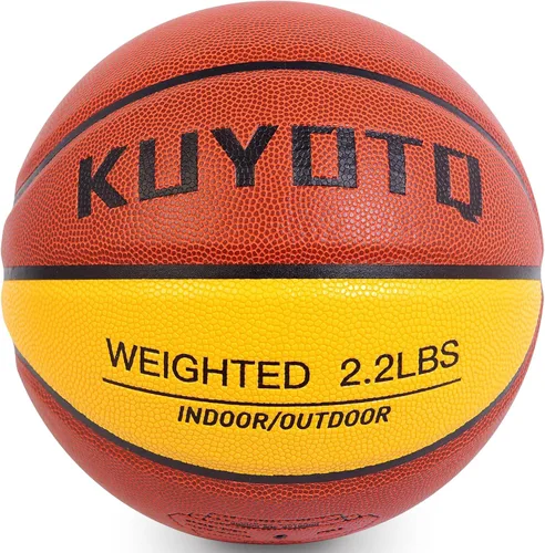 Miniatura 11 de KUYOTQ 3LBS/3.3LBS/2.2LBS Weighted Heavy Training Basketball 29.5/28.5" in and Outdoor Improving Handling Dribbling Passing Rebounding Skill marrón