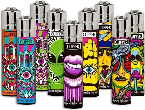 Clipper - Encendedor clásico grande reutilizable - Paquete a granel de encendedores recargables icónicos premium - Reemplaza butano, pedernal para