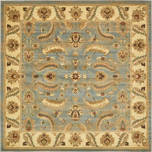 Miniatura 25 de Unique Loom - Colección Voyage - Alfombra redonda tradicional oriental, marrón, Polipropileno, Marrón/Azul Claro