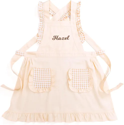 Miniatura 12 de MT WORLD Delantal para Niñas Pequeñas Delantales de Chef Personalizados para Niños con Nombre Delantales con Volantes para Niñas Pequeñas Vestido