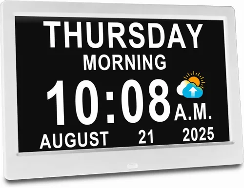 Miniatura 7 de Reloj Digital Extra Grande de 11.5 Pulgadas con 19 Alarmas, Hora Hablada Fuerte, 20 Recordatorios Personalizados, Horario de Verano Automático