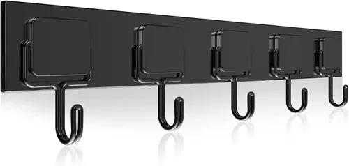 Miniatura 7 de MAGTSMEI Ganchos magnéticos negros resistentes, ganchos magnéticos de neodimio fuertes para refrigerador, imán de refrigerador con gancho
