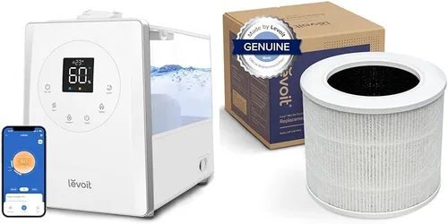 LEVOIT LV600S Humidificadores inteligentes de niebla cálida y fría para el hogar, dormitorio, habitación grande y núcleo mini filtro de repuesto, 3