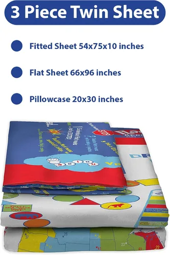 Miniatura 6 de playtime edventures - Juego de sábanas tamaño individual de microfibra azul- Sábanas de 3 piezas - Ultra suaves y transpirables- Incluye 65