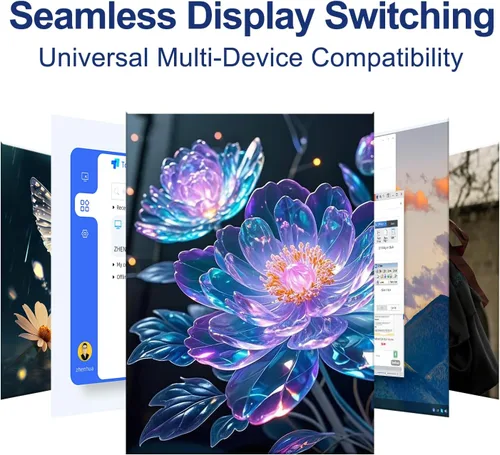 Miniatura 7 de Conmutador DisplayPort 1.4 bidireccional, 3 en 1 salida 8K DP Switcher Box soporta 8K 30Hz / 4K 120Hz Compatible con televisores, monitores