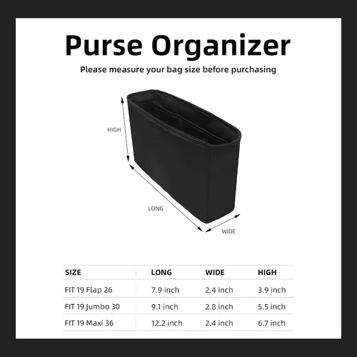 Miniatura 3 de DGAZ Organizador de bolso personalizado o inserto de almohada para Chanel 19 bolsos, organizador de bolsas suave y sedoso, bolso de lujo y moldeador