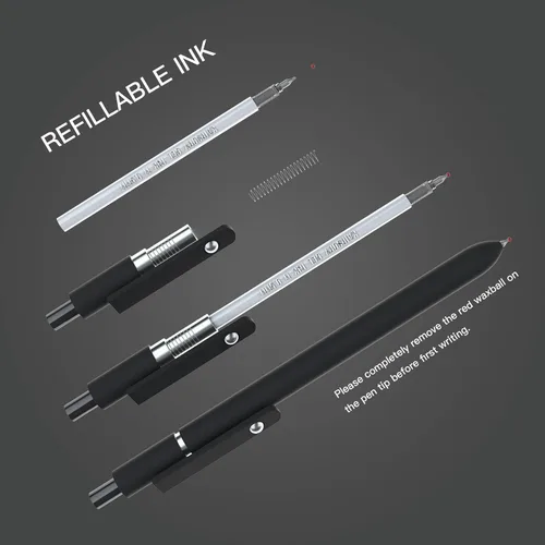 Miniatura 6 de Bolígrafos de gel, punta fina de 0.020 in, de secado rápido, bolígrafo de gel japonés de escritura suave, serie de alta gama, tinta negra, bolígrafo